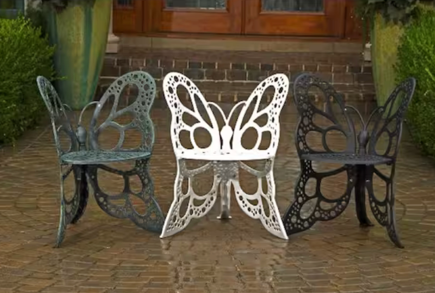 NEW! Butterfly Fairy Garden Table & Chairs Antique