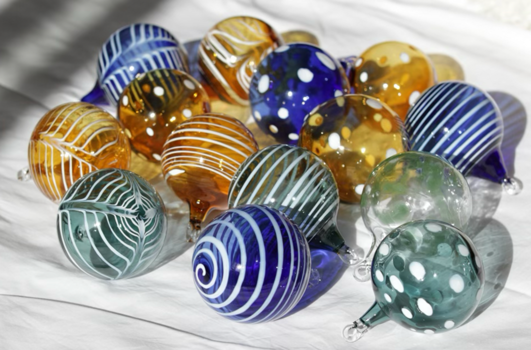 Hand Blown Glass Christmas Ornaments by Local Maui Artist